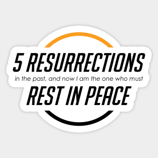 5 rez RIP | Overwatch Mercy | White | Black text Sticker